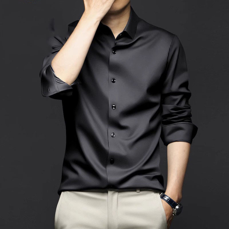 Jeep High-End Shirt for Men, Long-Sleeved, Spring and Autumn 2026 New Model, Classy Business Casual Men's Black Shirt