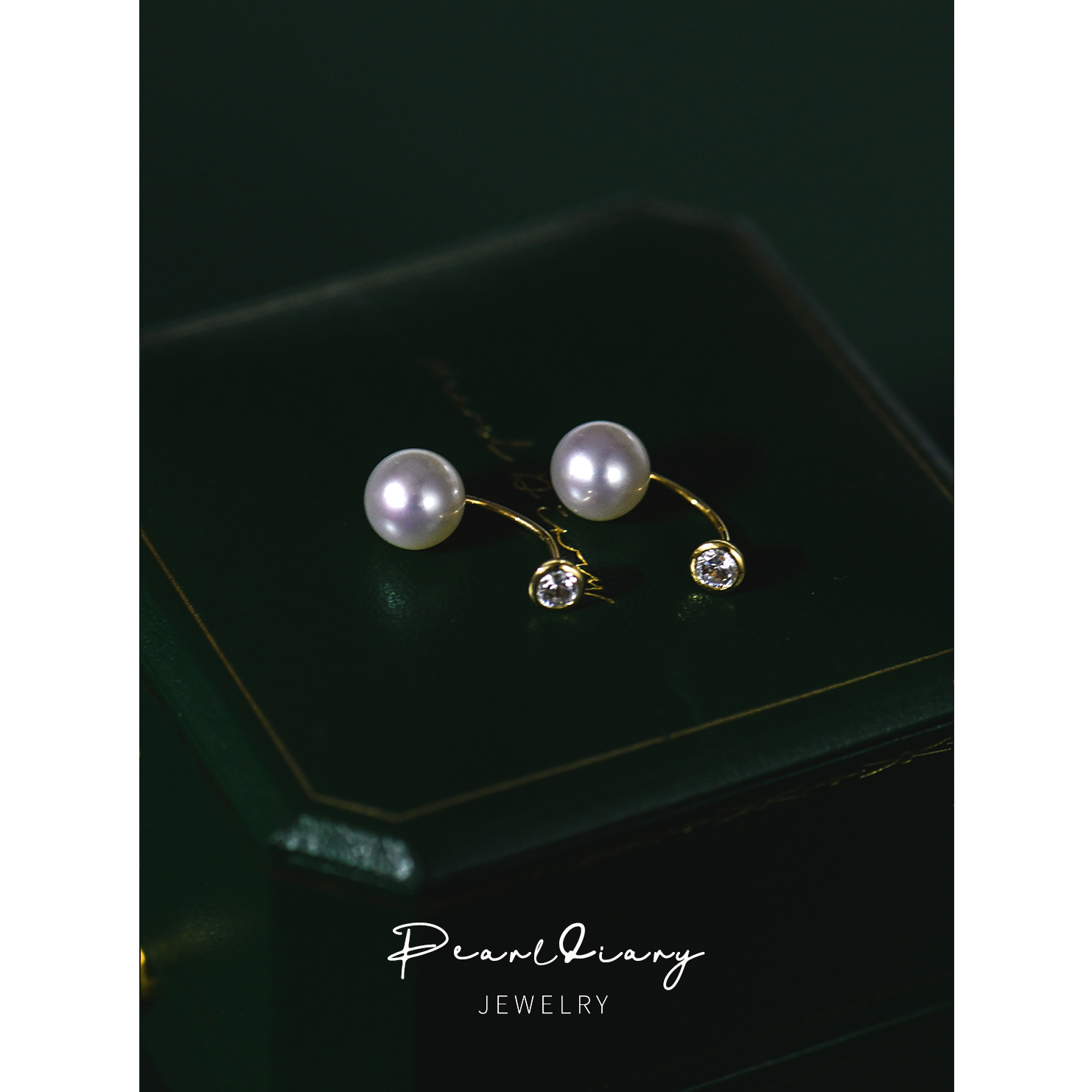 18K gold ear pin matching Mossan with 50 points natural fresh water pearl is round the auroras earrings earrings to send a wife gift