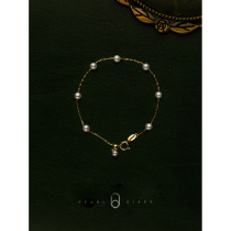  (Star rain)Exquisite 18k gold akoya luster small pearl bracelet natural round flawless mirror French temperament