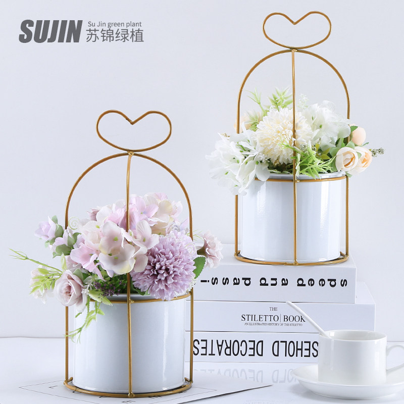 Nordic Home Emulation Flower Living-room Dry Bouquet Table Decoration Tea Table Fake Flower Pendulum Pieces Home Vases Flower Arrangement Furnishing