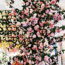 Simulation Rose Fake Flowers Vines Wedding of Vine Flower Art Plant Flowers Vine Home Hanging Wall Tree Vine Piping Shop Window Decoration