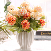 Simulation hydrangea bouquet fake flower arrangement Indoor floral set Living room decoration Dining table tea table decoration dried flowers