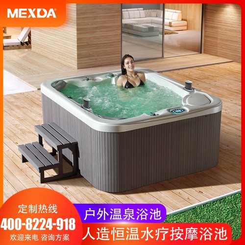 Вилла на открытом воздухе двойной личный массаж для серфинга ванна садовый балкон большой открытый спа -термотерапия спа -курортный пузырь