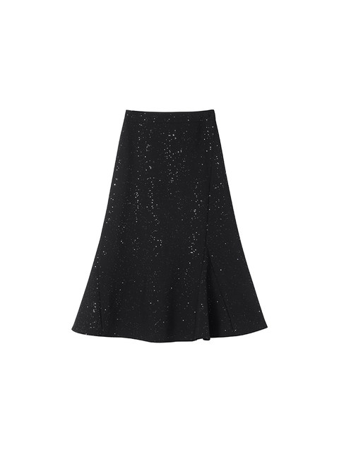 XXNING French Irregular Split Bent Head Skirt Women's 2025 Autumn Premium Slim Long Skirt