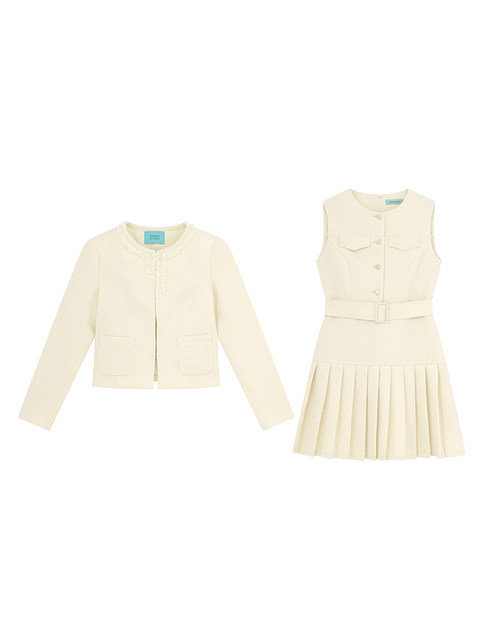 Xxning French-Style Chic Jacket and Vest Dress Set for Women, Fashionable and Age-Reducing, with a Rich Lady Vibe, Two-Piece Outfit