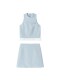 Xxning French-Style Contrasting Color Sleeveless Top and Skirt Set for Women, Rich Lady Temperament Two-Piece Set