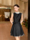 Xxning French Hepburn Style Color-Blocked Tank Dress for Women, Autumn High-End Elegant Socialite Chanel-Style Dress