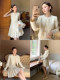 Xxning French-Style Chic Jacket and Vest Dress Set for Women, Fashionable and Age-Reducing, with a Rich Lady Vibe, Two-Piece Outfit
