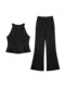 Xxning French-Style Suspender Flared Pants Tweed Suit for Women, Sleeveless Vest, Casual Pants, Slim Fit, Two-Piece Set