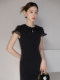 Xxning New Chinese-Style Improved Mesh Ruffle Short-Sleeve Dress for Women, 2025 Autumn New Elegant Long Dress
