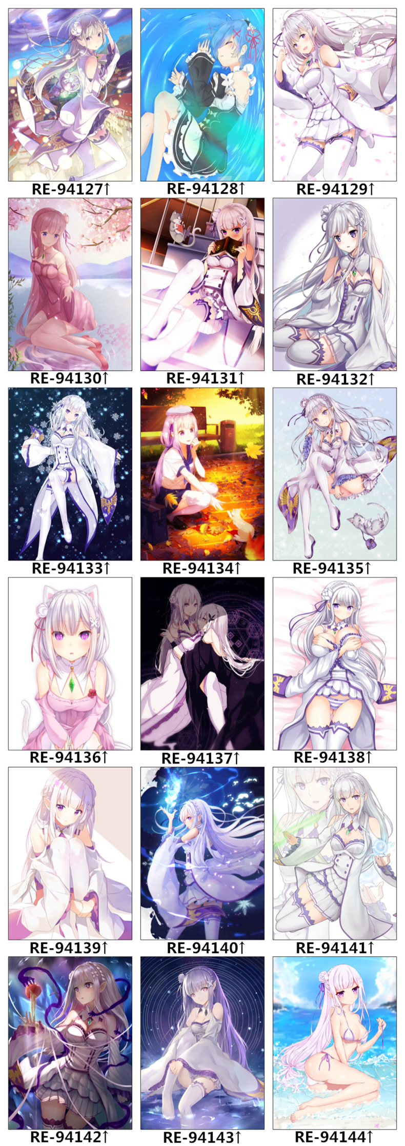 RE từ đầu, cuộc sống thế giới khác, anime Rem Emilia, xung quanh tấm Rem, vỏ chăn, bốn mảnh - Carton / Hoạt hình liên quan sticker cute đồ ăn