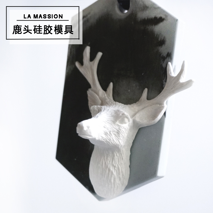 Deer đầu khuôn tay thạch cao hương liệu khuôn tự làm khuôn thạch cao mặt dây chuyền khuôn bánh trung thu 50g