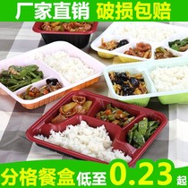 Fast food box packing box disposable lunch box can be Microwave heated with covered rectangular three squares four squares and five compartments