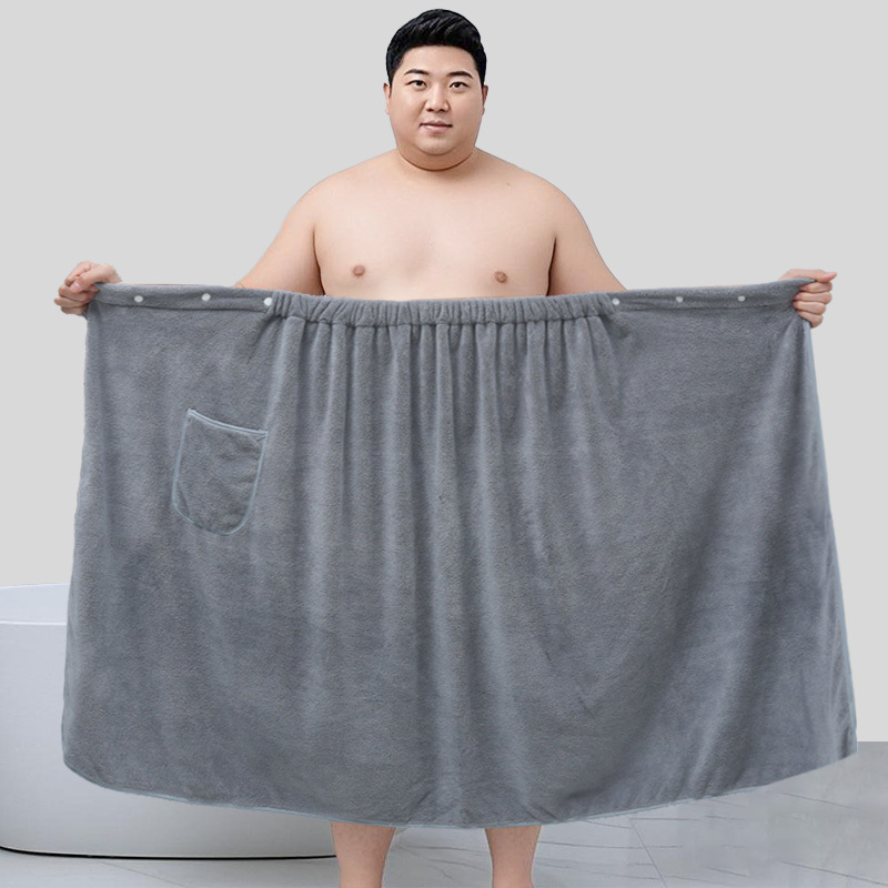 Men's Large Size Bath Towel Can Be Worn, 150kg Extra Large Full-Body Wrap Bathrobe for Bathing, Men's Special Design for Teenagers