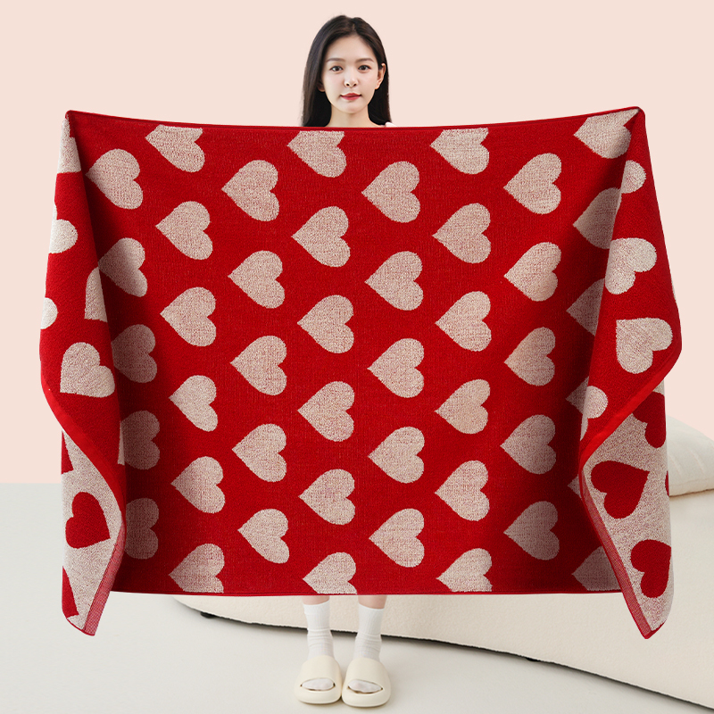 Wedding Bath Towel 2026 New Model All-Cotton Towel Four-Piece Set Red Wedding Dowry Gift Box for a Couple Souvenir Gift