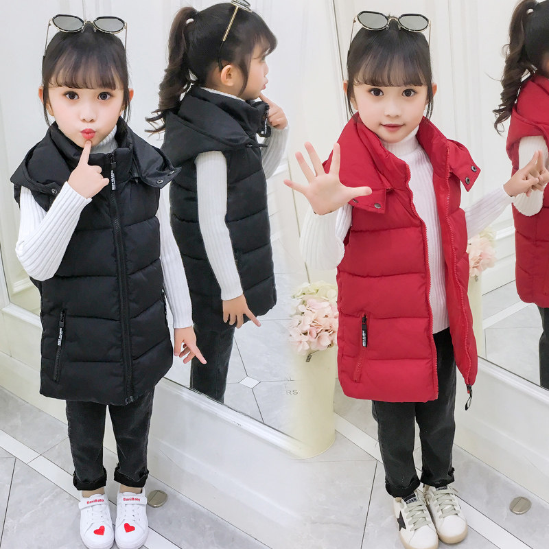 2021 New Child Vest Vest Winter Thickens Boys and Girls in the Big Boy and Girl Shoulder Wears