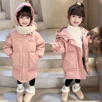 Girls cotton clothing 2022 winter new thickened medium and long childrens clothing baby coat fashion warm foreign style cotton jacket