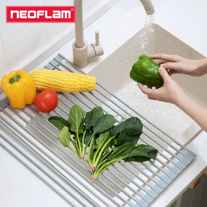 Neoflam Kitchen Foldable Drain Rack Sink Bowl Rack Dishwashing Pool Shelving Shelving God containing drain basket-Taobao