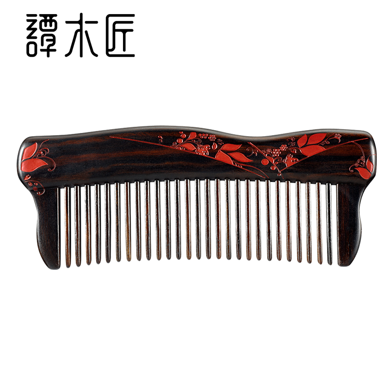 Tan Carpenter Gift Box Black Tooth Comb Personal Cleaning Care Gifts Gifts Gifts Wooden Comb