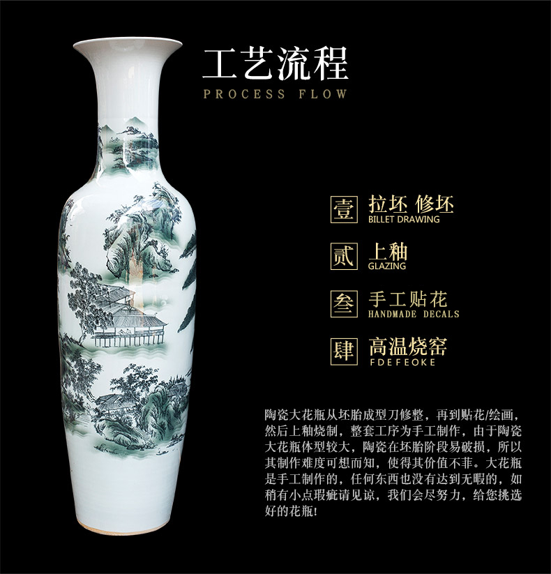 Jingdezhen blue and white porcelain guest - the greeting pine ceramic vase of large sitting room adornment big place hotel opening gifts