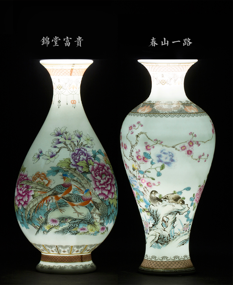 Live long and proper three - piece jingdezhen ceramics, vases, flower arranging Chinese wine sitting room porch place ornament