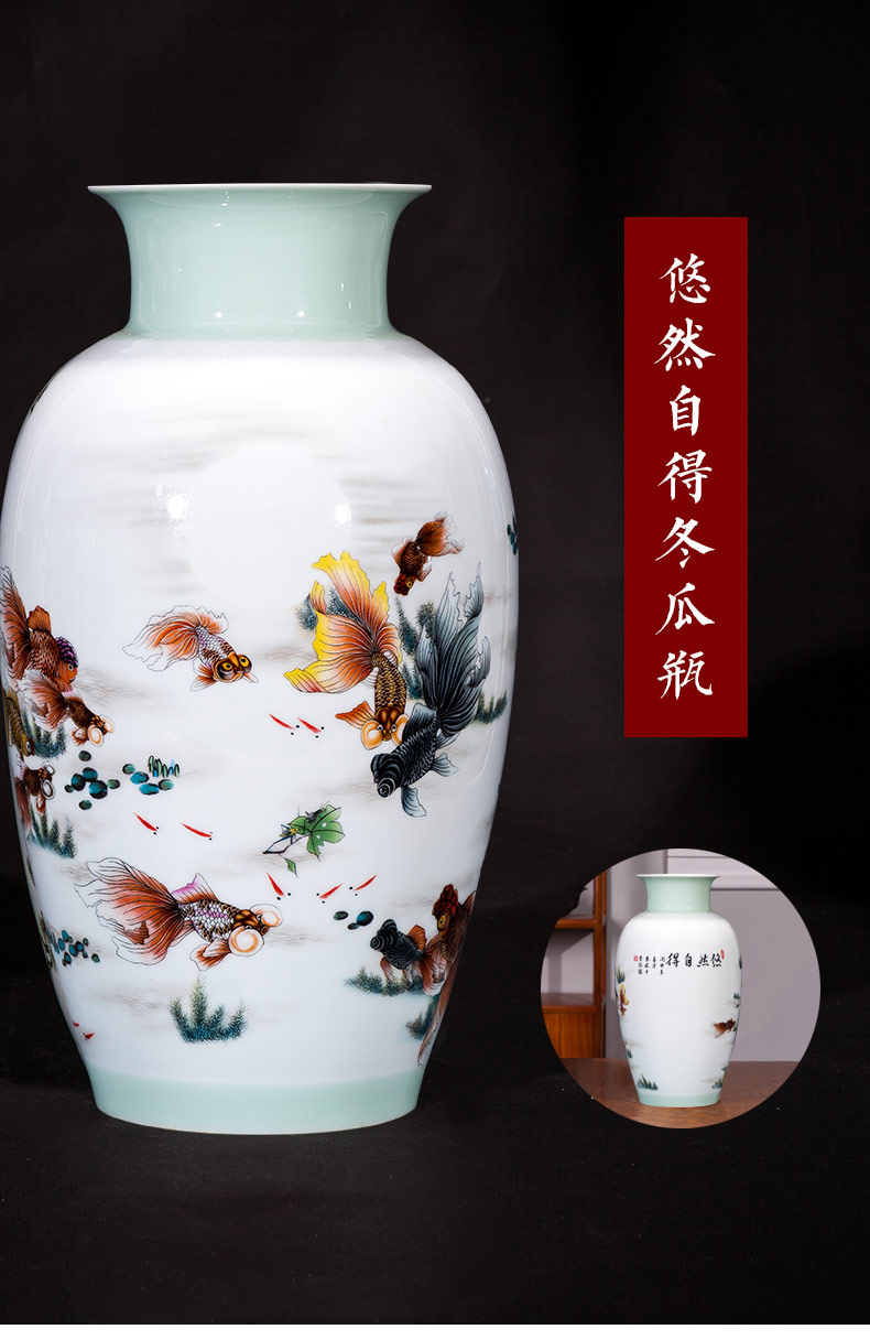 Jingdezhen ceramics vase furnishing articles Chinese style is I sitting room flower arranging household contracted TV ark adornment ornament