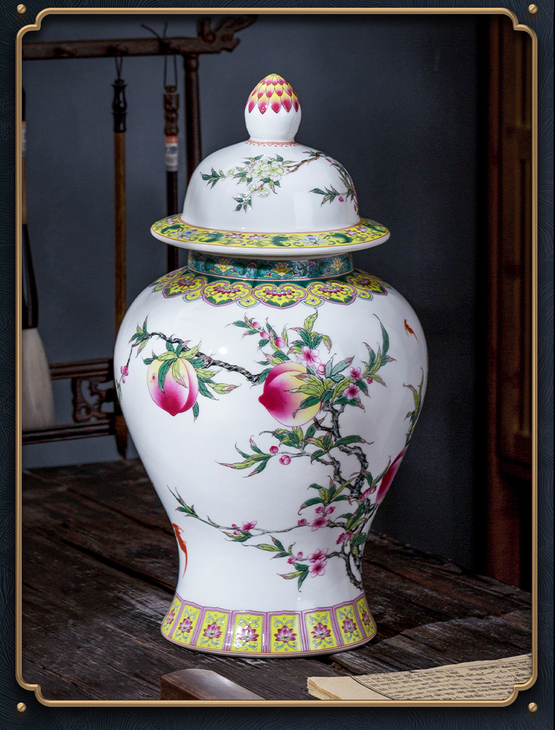 Jingdezhen ceramic can live long and proper general antique vases, antique Chinese style household study office furnishing articles