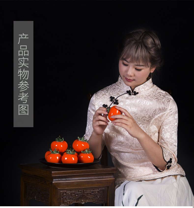 Jingdezhen ceramics simulation persimmon persimmon ruyi creative small place to live in the sitting room adornment ornament wedding gift