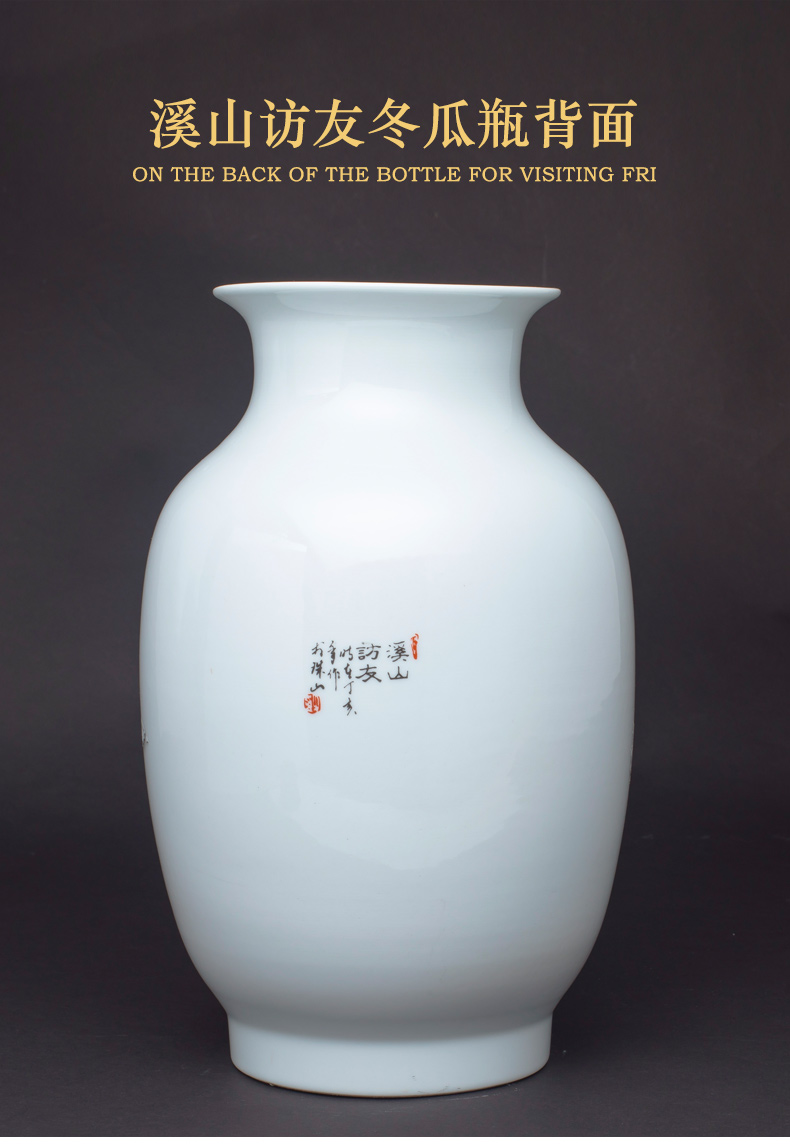 Jingdezhen ceramics snow vase furnishing articles flower arranging home decoration of Chinese style living room TV ark, handicraft decoration