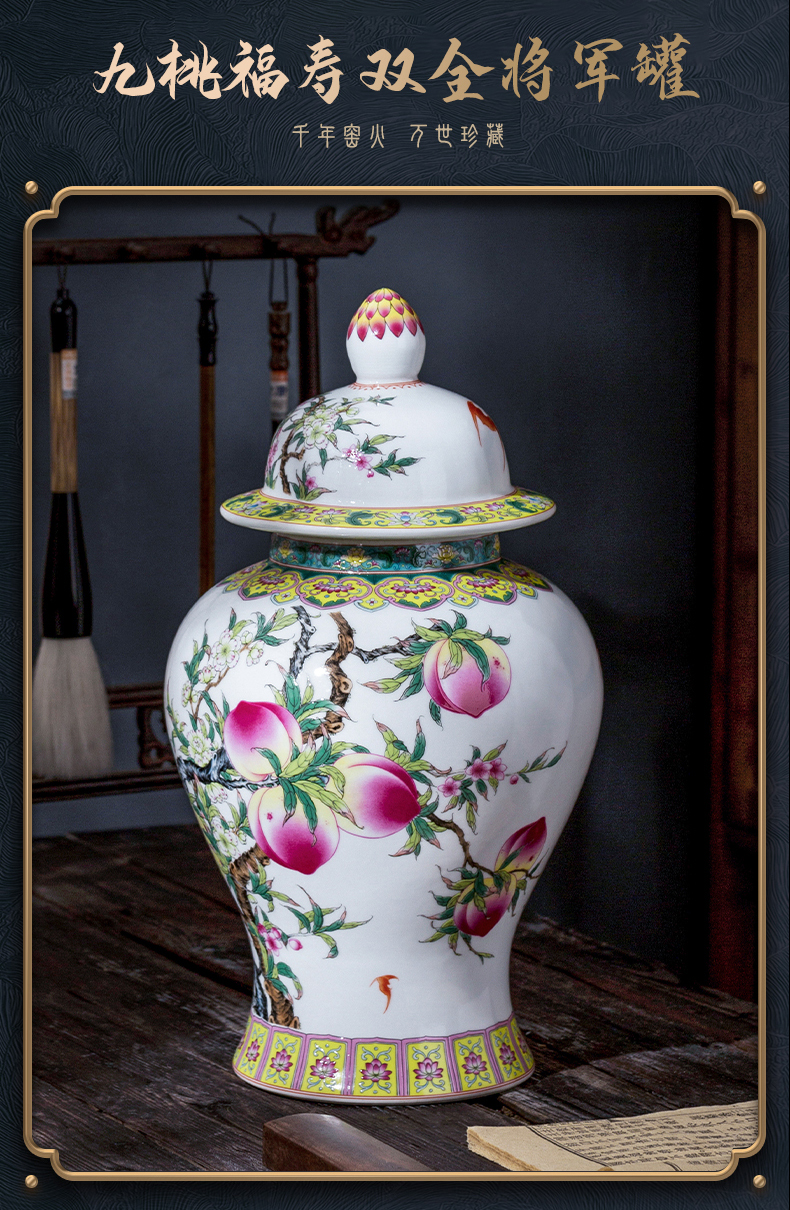 Jingdezhen ceramic can live long and proper general antique vases, antique Chinese style household study office furnishing articles