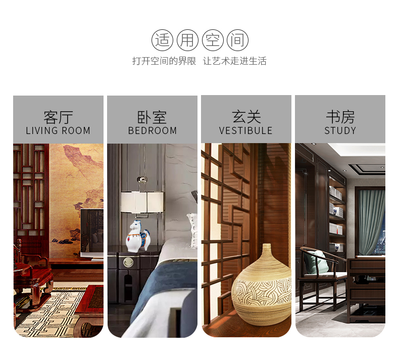 Jingdezhen ceramics zodiac white porcelain horse furnishing articles sitting room of Chinese style household study creative decorative arts and crafts