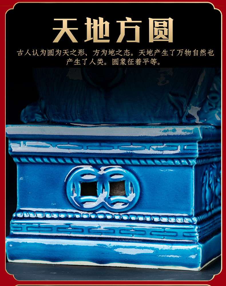 Jingdezhen ceramic lion furnishing articles of handicraft sitting room porch creative Chinese style decorates household decoration opening gifts