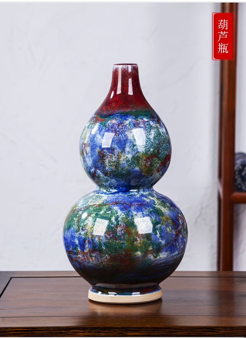 Jingdezhen ceramics up with jun porcelain vases, flower arranging rich ancient frame the sitting room of Chinese style household adornment handicraft furnishing articles
