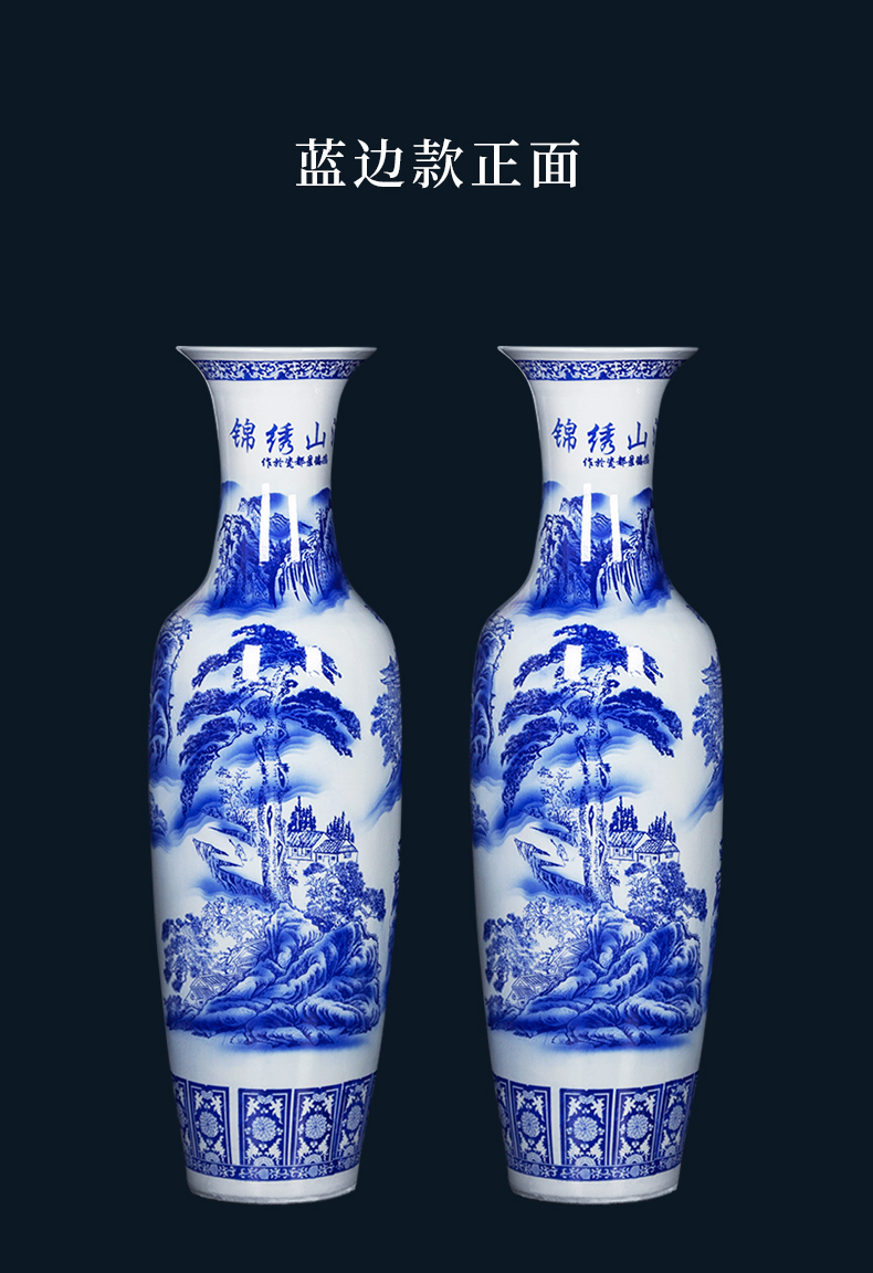 Jingdezhen ceramics big blue and white porcelain vase splendid sunvo hotel decoration furnishing articles be born a large living room