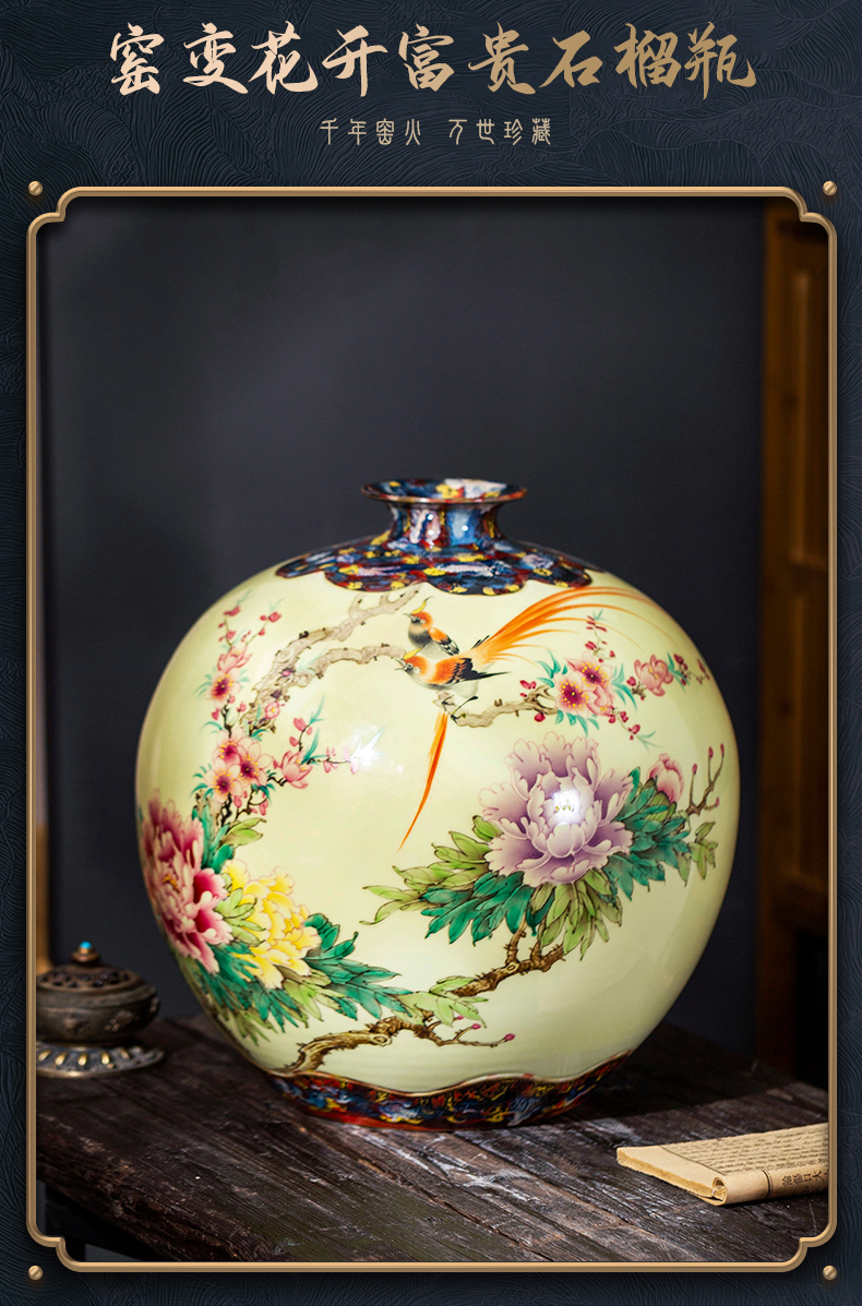 Master hand - made vases Chinese jingdezhen ceramics up with porcelain of pomegranate bottles of study of the sitting room TV ark, furnishing articles