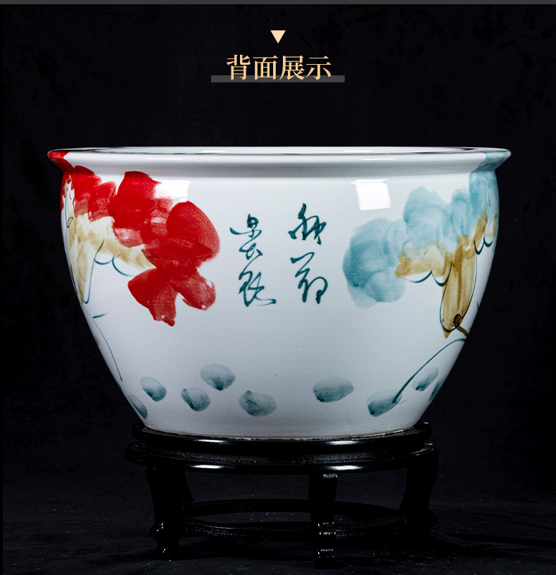 Jingdezhen ceramic hand - made aquarium large home sitting room landscape garden floor furnishing articles is suing green plant adornment