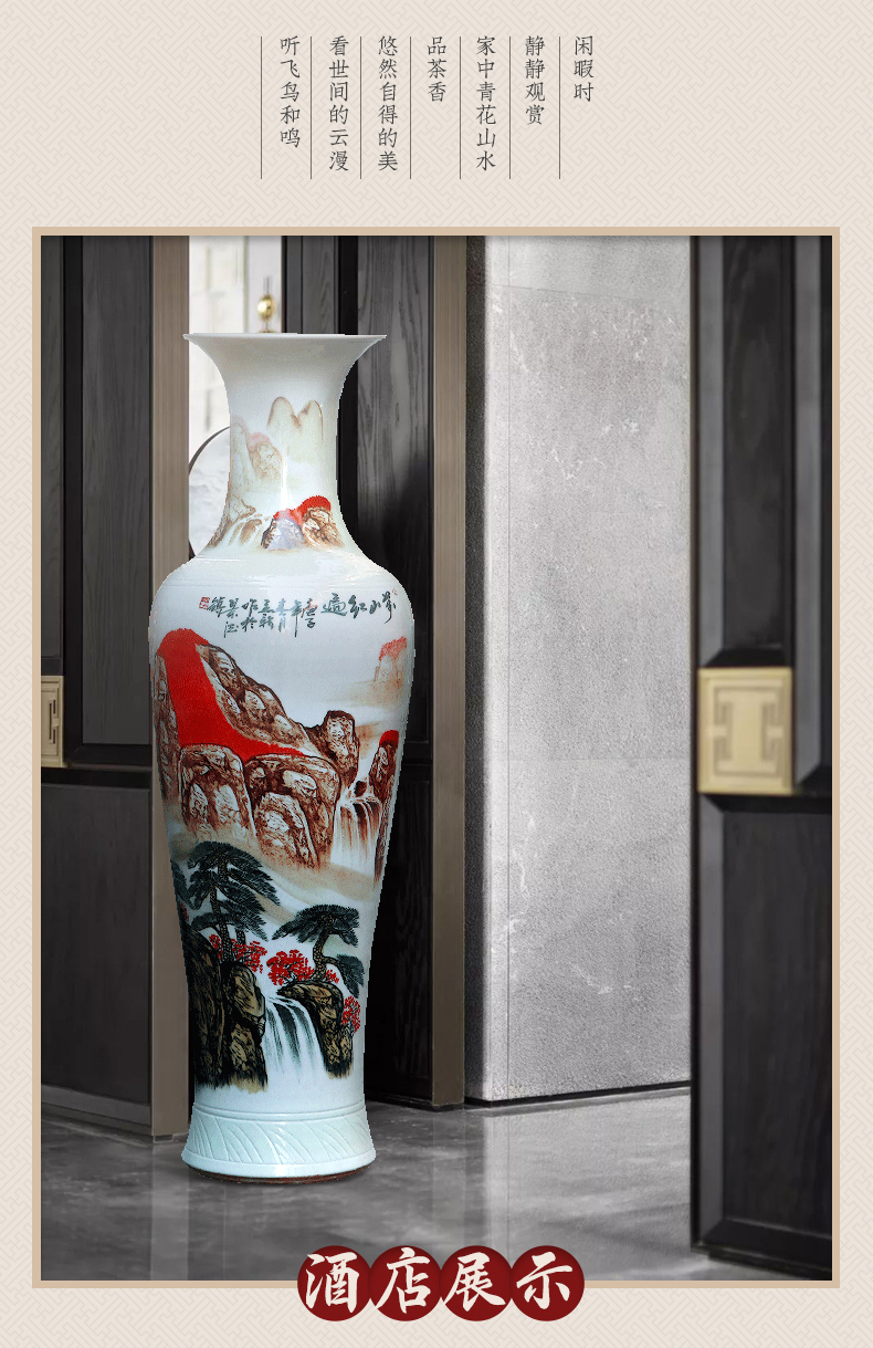 Jingdezhen ceramic hand - made much luck landing a big vase Chinese sitting room adornment is placed large opening gifts