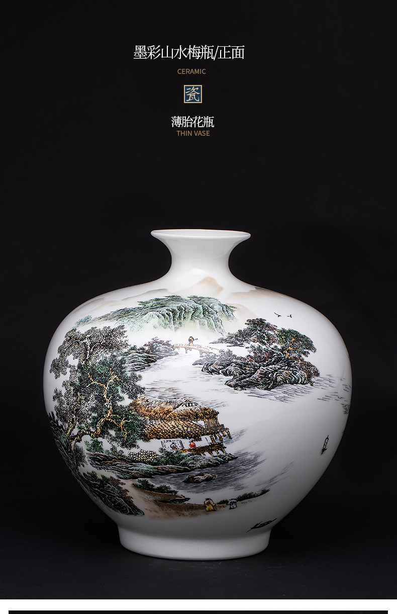 Blue and white porcelain vase furnishing articles of jingdezhen ceramics Chinese flower arranging rich ancient frame home decoration handicraft sitting room