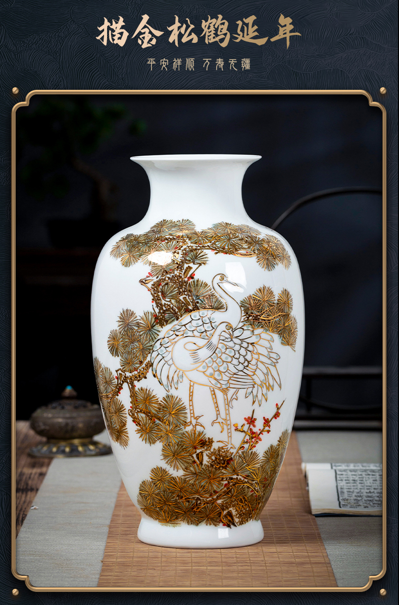 Jingdezhen ceramic paint hand - made vases furnishing articles sitting room flower arranging office of new Chinese style decoration porcelain arts and crafts