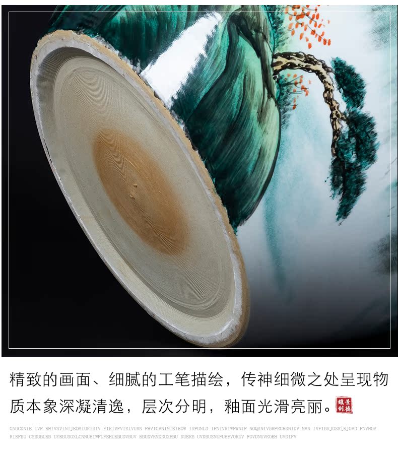 Jingdezhen hand - made ceramic big aquarium landscape furnishing articles of Chinese style living room extra large courtyard floor decoration arts and crafts