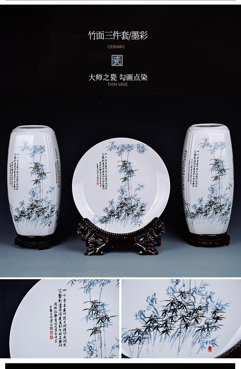 Jingdezhen ceramics furnishing articles furnishing articles of Chinese wind hanging plate wine decorations household adornment rich ancient frame craft