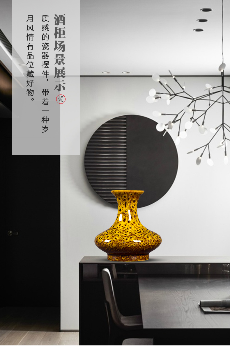 Archaize of jingdezhen ceramics up vase small place, dry flower, flower arranging Chinese style restoring ancient ways is the sitting room decoration