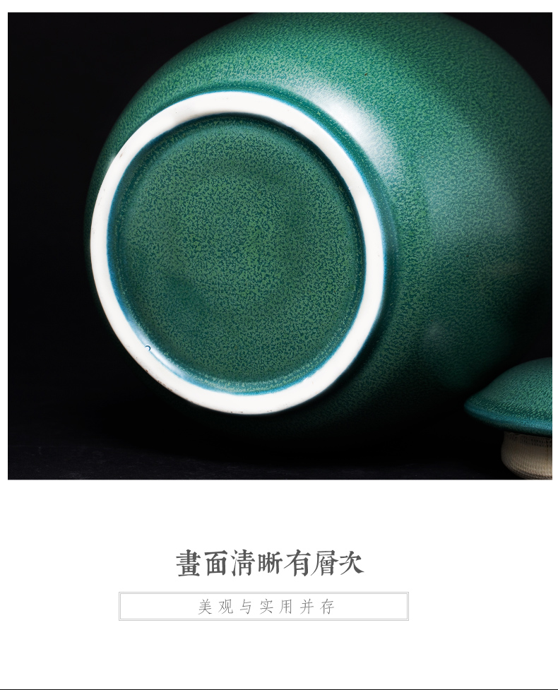 Jingdezhen ceramic up caddy fixings restoring ancient ways with cover Chinese style household furnishing articles moisture storage jar sealing tea storehouse