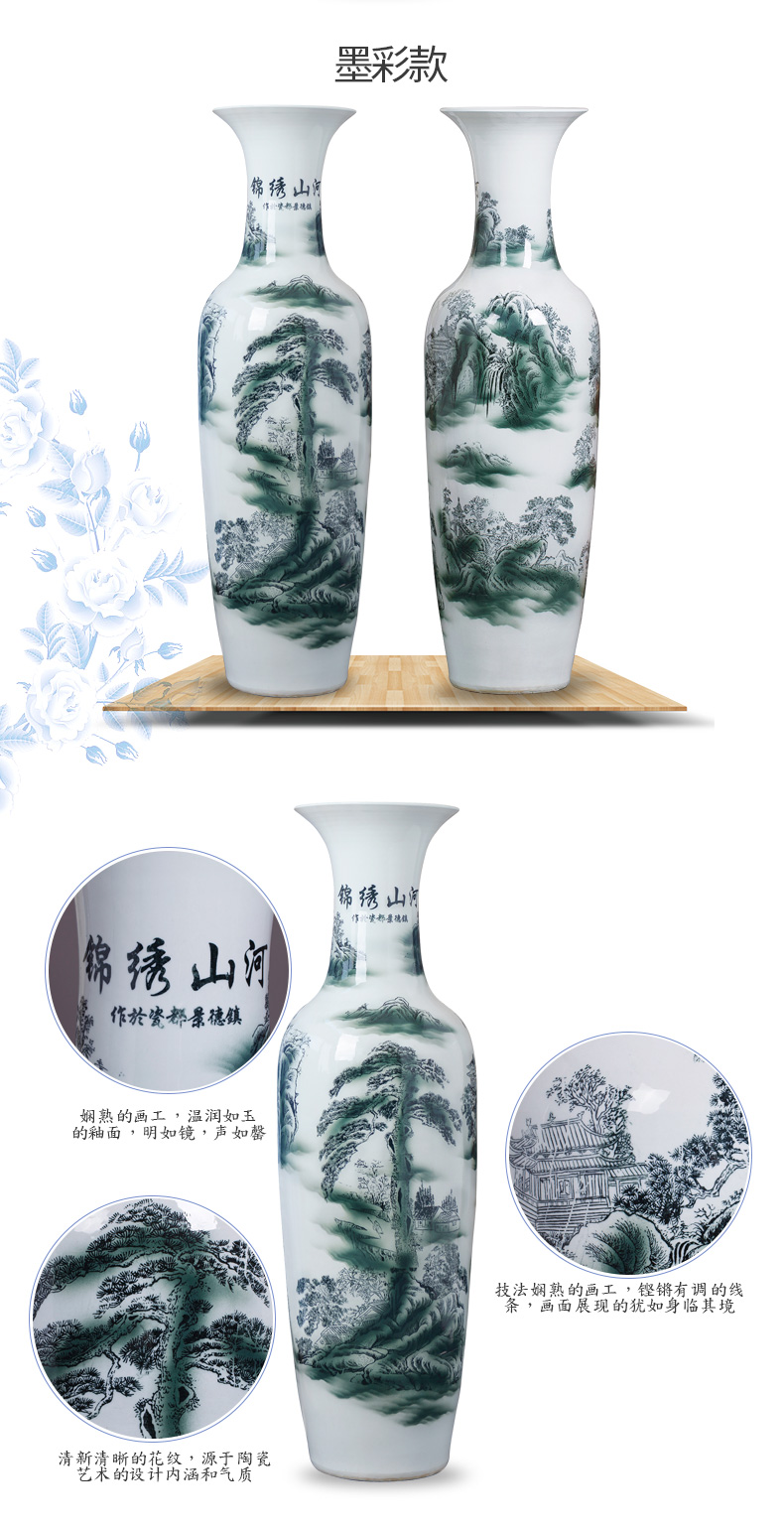 Chinese blue and white porcelain of jingdezhen ceramics of large vase furnishing articles sitting room adornment to heavy large hotel