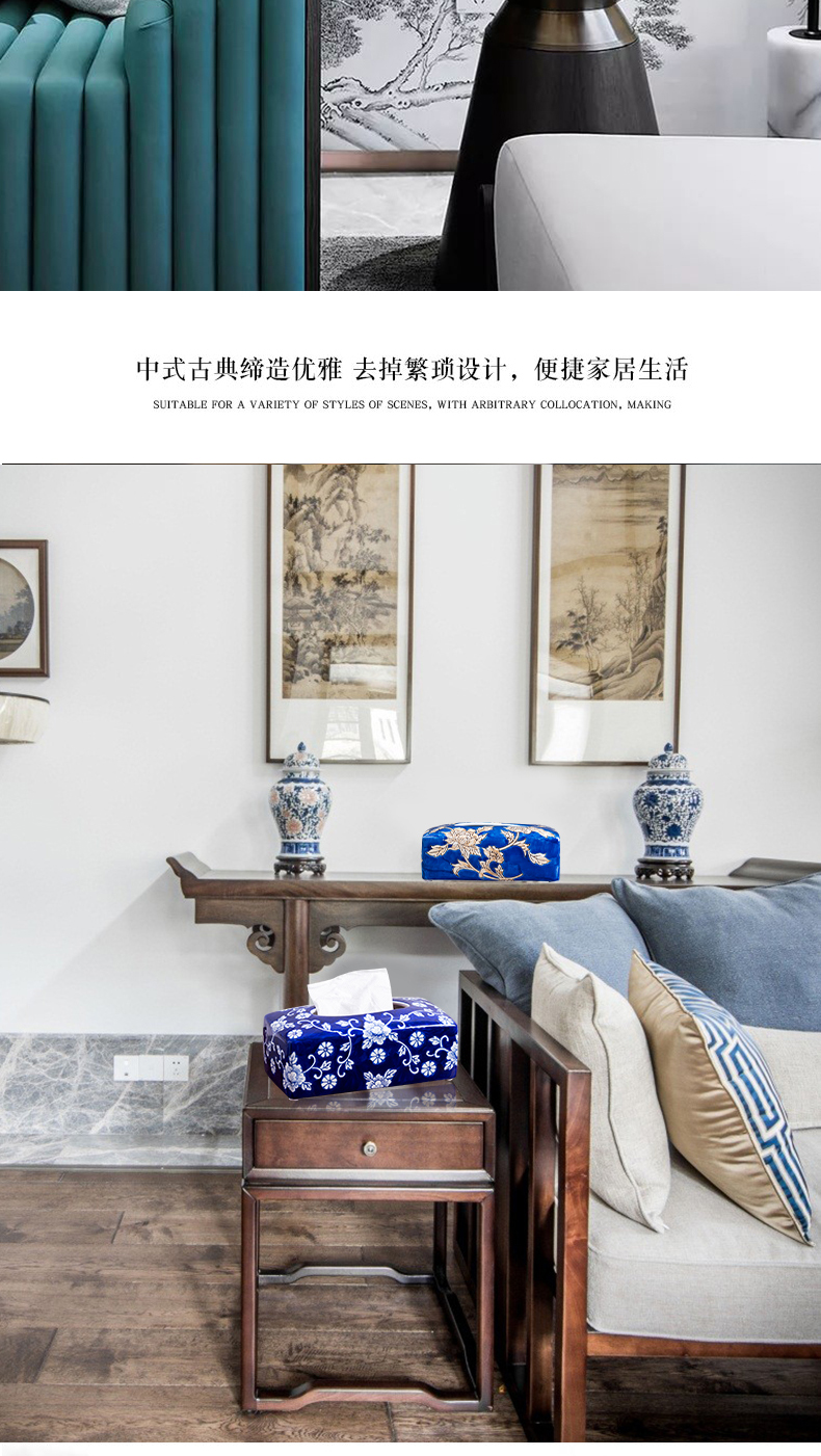 The New Chinese hand - made porcelain of jingdezhen ceramic tissue box furnishing articles home sitting room tea table decoration simple ideas