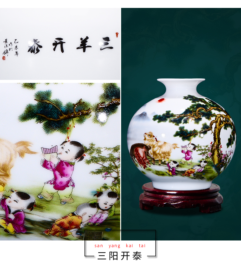 Jingdezhen ceramics floret bottle furnishing articles flower arranging pomegranate bottle wine TV ark, sitting room adornment of Chinese style household