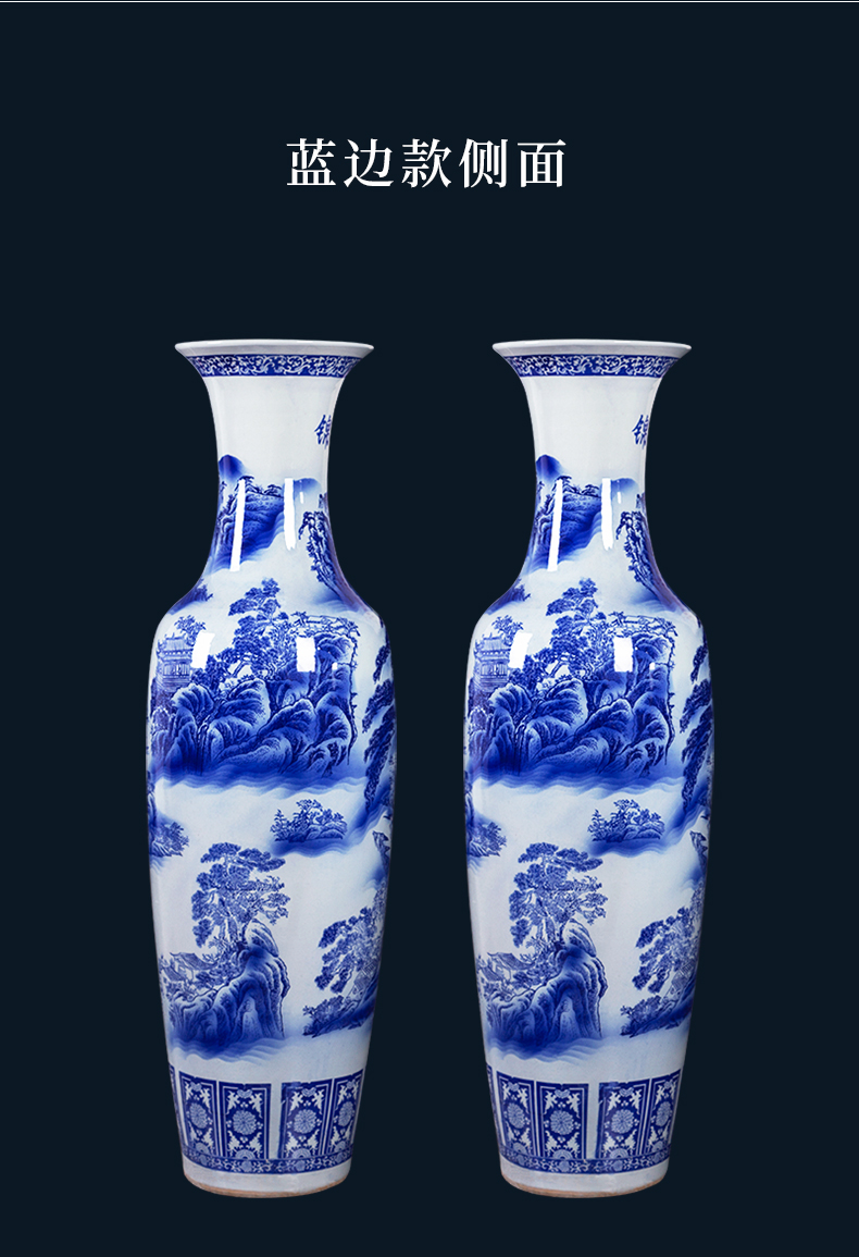 Jingdezhen ceramics big blue and white porcelain vase splendid sunvo hotel decoration furnishing articles be born a large living room