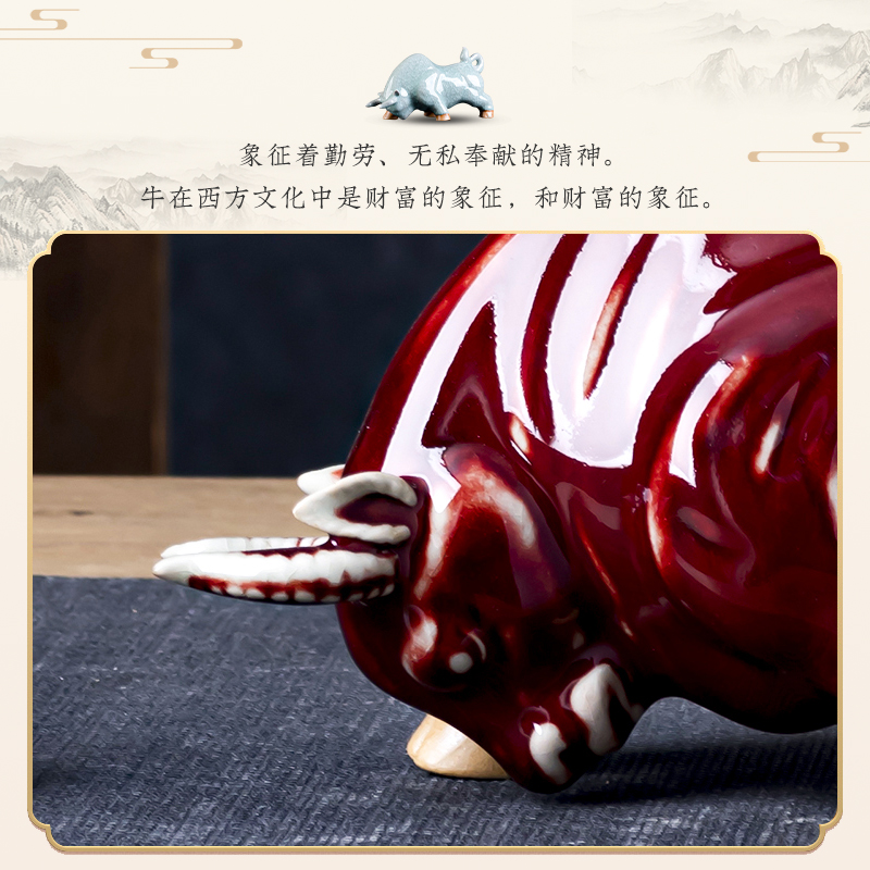 Jingdezhen ceramics furnishing articles jun red igniting a sitting room office home decoration craft gifts