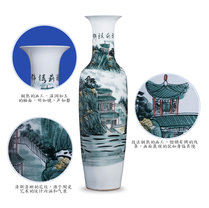 Jingdezhen ceramics hand - made bright future of large vases, sitting room adornment is placed hotel opening gifts