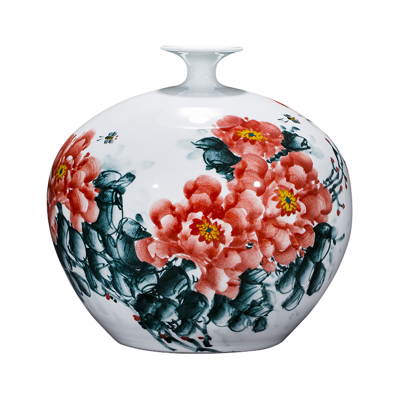 Jingdezhen ceramic vase master Chinese hand - made porcelain of pomegranate sitting room porch home decoration flower arranging furnishing articles